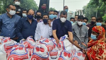 রেশনিং সিস্টেমে যুবলীগের খাদ্য সহায়তা শুরু