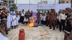 পটুয়াখালীতে ভূমিকম্প-অগ্নিকাণ্ড বিষয়ক সচেতনতামূলক মহড়া অনুষ্ঠিত